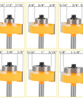 Rabbeting Router Bit Set With Interchangeable Bearings And Four Carbide Bits One Quarter Inch Shank Six Bearing Sizes image