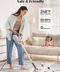 Professional Grade Multi Function Steam Mop With Detachable Handheld Steamer For Hardwood And Tile Floors Quick Heat Tech Knocks Out Messes In A Snap Zero Hustle used for deep cleaning carpet and hardwood floors, with 248°F steam.