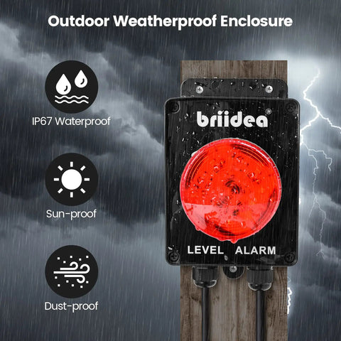 High Water Alarm For Septic Tank And Sump Pump Indoor Outdoor With 110dB Siren And Big LED Indicator No Joke Weatherproof Enclosure