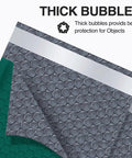 Close-up of Green Bubble Mailers 12x16 Inch 40 Pack Padded Envelopes with thick bubble padding and self-seal strip.