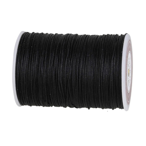 Rock Solid Waxed Thread For Leather Sewing And Bookbinding Hella Durable Half Millimeter Black Cord Great For Handcraft Projects That Gonna Hold Tight Without Fraying Or Snagging Edges On Your Next Custom Piece