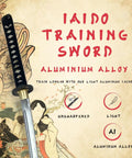 Katana Iaito Training Sword With Unsharpened Aluminum Alloy Blade, 28.3-Inch Fullered Bo-Hi For Safe Iaido Practice image.