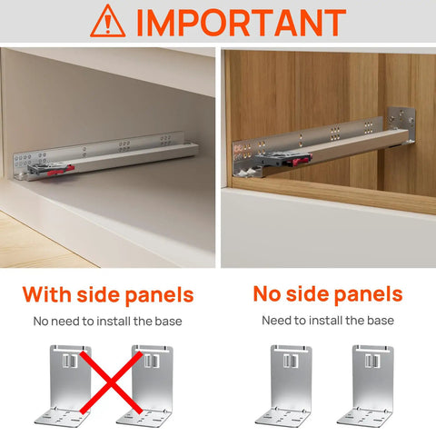 15 Inch Soft Close Undermount Drawer Slides Full Extension 80 Lb Heavy Duty Concealed Rails With Rear Mount Brackets installation comparison