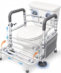 Premium Heavy Duty Toilet Safety Rails for Seniors 500 Lbs Weight Capacity Stand Alone Adjustable Height Width aluminum frame with suction cups