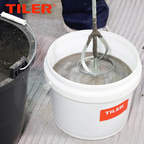 Paint And Mud Mixer For Drill In 1 To 5 Gallon Buckets Stirring Mortar in White Bucket