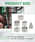 17 Degree Coin Ring Folding And Reduction Die Set For DIY Jewelry, 5 Piece Stainless Steel Coin Ring Making Tools With Centering Cone