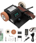 Built Tough Mini Belt Sander With Variable 350W Motor, Quiet Electric Grinder Sharpener For Wood Metal, Heavy Frame from above