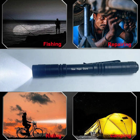 Ultra Slim Pen Flashlight With Clip, Super Bright 1000 Lumen LED Mini Penlight for Inspection, Repair, and Camping showcased in use