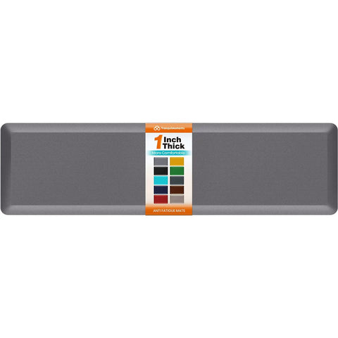 One Inch Thick Comfy Anti Fatigue Kitchen Floor Mat Non Slip Waterproof Cushioning For Standing Desk Home Kitchen Sink 20x72 Grey