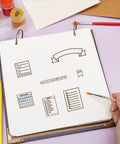 Super Slick Reusable Calendar Clear Stamps That Hit Different For Your Daily Journaling Setup on a journal page with outlines and checklist.