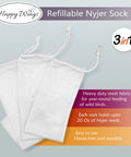 Refillable Nyjer Thistle Sock Feeder with three mesh socks, easy fill design for attracting finches and wild birds, pack of 1.