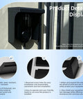 Heavy Duty Galvanized Steel EV Charger Rain Canopy Weatherproof Sun Shade mounted on wall, showing sleek black design and secure installation.