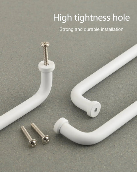 Five Pack White Modern Cabinet Pulls Drawer Handles With Three And Three Quarters Inch Hole Centers 96mm Aluminum Alloy