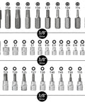 34 Piece Torx Star Bit Socket Set Handheld Tool With Portable Blue Storage Case displayed with chrome-vanadium bits and sockets