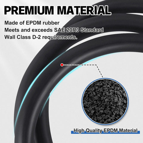 Five Eighth Inch Heater Hose, 10 Feet Long EPDM Double Spiral Radiator Coolant Line material detail