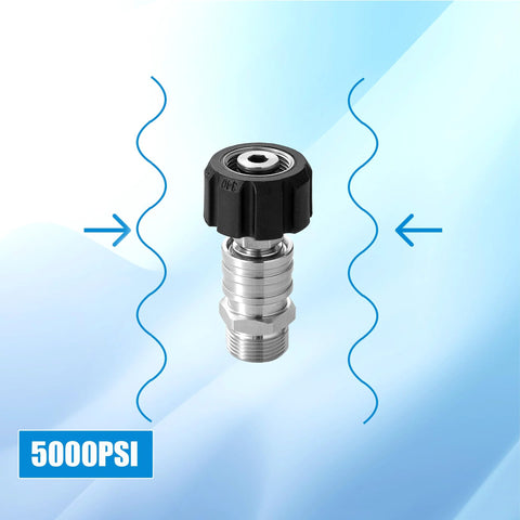 RIDGE WASHER stainless steel pressure washer adapter set, gun-to-wand, M22 to 1/4 inch quick-connect, 4 pcs