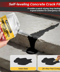Kick Cracks To The Curb With Hardened Asphalt Crack Sealant Self Leveling Concrete Filler Waterproof Driveway Patch Repair Patio Walkway Joint Sealer Five Pound Pack in use filling a crack in concrete.