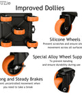 Heavy Duty Furniture And Appliance Lifter Jack With Rolling Wheels And Sliders, 3475 Lb Capacity, improved dolly wheels