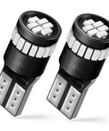 Brilliant Red LED Car Light Set For Your Ride Two Pack 24 SMD 3014 W5W T10 12V 2W Per Bulb With 360 Degree Lighting featured in pair