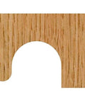 Wood sample showing cut made by Drawer Pull Router Bit With Quarter Inch Radius And One And One Half Inch Large Diameter For Built In Recessed Finger Pulls