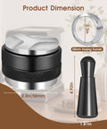 58mm Espresso Accessories Kit With 2 In 1 Distributor And Tamper Leveler WDT Tool And Dosing Funnel dimensions chart