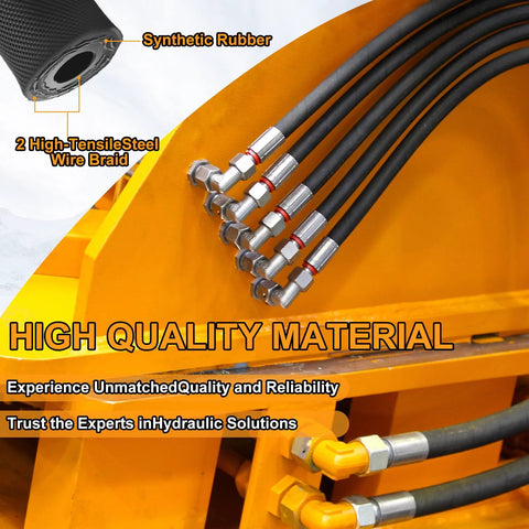 Frienda hydraulic hose 3/8 in x 50 ft with 10 JIC 37° & NPF fittings, steel wire braid
