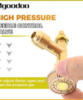 Three Eighths Inch Male Flare Propane Gas Inlet Valve Kit For Range Stoves With Needle Control, 0.047 Inch Orifice Jet