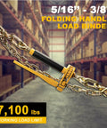 Beefy Heavy Duty Folding Handle Load Binder Set Five Sixteenths To Three Eighths Inch Ratchet Chain Binders in warehouse