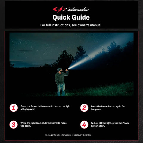 Man using Beefy 1000 Lumen Rechargeable LED Tactical Flashlight With 1640 Feet Range Adjustable Beam Dual Modes XML Cree LEDs