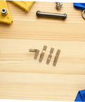 25 Piece Brass Concealed Jewelry Box Hinge Set With Invisible Barrel Design arranged on wooden background
