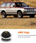 BEAMINGAUTO 4WD differential vacuum actuator; black cap with brass port; side view of beige Chevrolet Blazer SUV 2 items.