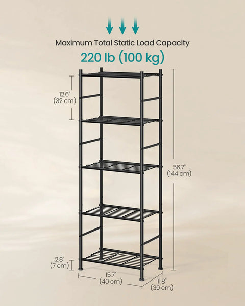 Heavy Duty 5 Tier Steel Shelving Rack Vertical Storage Organizer For Apartments Game Changer Space Saver Keep Your Setup Clutter Free With Legit Sturdy Frames And Smart Organization Flow