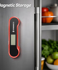 Ultra Fast 0.5 Second Digital Meat Thermometer With Plus Minus 0.5 F Precision, magnetic storage on fridge