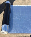 Heavy Duty Self Adhesive Roofing Tape Rock Solid Waterproof Asphalt Membrane Roll unrolled on surface, showcasing adhesive side.