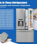 Open Kenmore refrigerator with compatible Refrigerator Evaporator Fan Motor Assembly For LG And Kenmore Easy Drop In Replacement