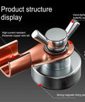 Sturdy Welding Ground Clamp With Powerful Magnetic Base And High Current Copper Terminal Holder For Heavy Duty Stable Jobs details showing copper wire tail and magnetic fixing.