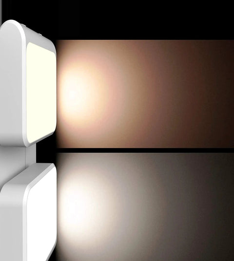 Plug In LED Night Light With Auto Dusk To Dawn Sensor Adjustable Brightness And Color Temperature From Warm White To Cool White No Brainer Plug In Setup emitting warm glow on wall