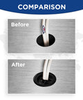 Comparison of wiring with and without 55 Pcs Rubber Grommets Kit With Six Assorted Sizes In Inches for better sealing and protection.