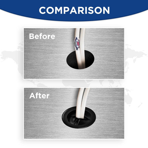 Comparison of wiring with and without 55 Pcs Rubber Grommets Kit With Six Assorted Sizes In Inches for better sealing and protection.