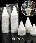 50 Pack Disposable Paper Oil Funnels For Cars No Spill Automotive Fluid Dispenser Cone Funnel Set For SUVs Sedans Trucks