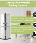 All In One Replacement Kit For Gravity Water Filter System Elements Compatible With Berkey Black Activated Carbon Filters