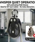 Two Pack 35mm Pulley Block Snatch Block Set Lockable 360 Degree Swivel Beefy Heavy Duty Silent Nylon Wheel With T316 Stainless Steel For Home Gym Cable Machines Hoist Setup And Wire Rigging, 35mm nylon wheel in home gym