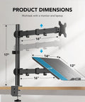 Adjustable Monitor Stand With One Arm Desk Mount For 32 Inch Monitor And 17 Inch Laptop, Heavy Duty Ergonomic Bracket Dimensions