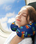 Comfy Travel Neck Pillow For Women, Ultra Portable Multi Functional Pillow For Sleeping And Napping, Cartoon Train Novelty Design