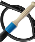 Heavy Duty Parts Washer Brush With 31 Inch Hose, durable rubber handle, and stiff bristles for effective grime cleaning.