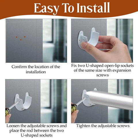 Two Pack 1 Inch Stainless Steel Closet Rod End Supports With Screws And Mounting Anchors For Quick Secure Closet Pole Mounting Durable White Brackets For Easy Rod Install And Long Lasting Support, white wall bracket install steps