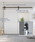 Rock Solid White Sliding Barn Door 48 X 84 Inches Smooth Glide Hardware Kit Primed Mdf Pvc Core Installation Detail with Measurements