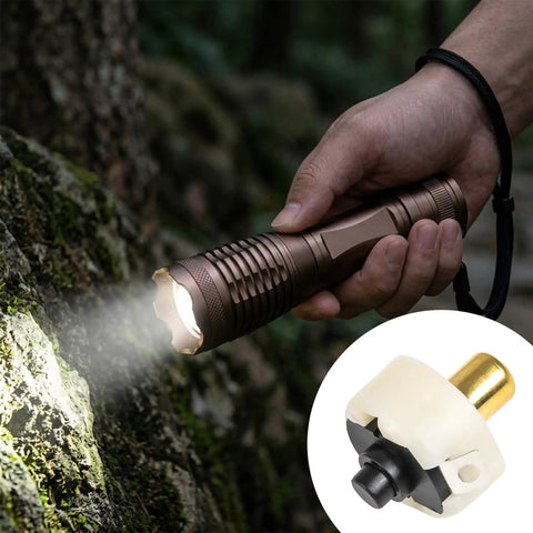Two Pack 20mm Flashlight Tailcap Switch Replacement Push Button On Off White Round Torch Switch For LED Flashlight Models Compatible And Easy Install Durable Reliable Power Switch For High Brightness Torches, white round tailcap switch in flashlight