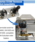 RV Water Heater Thermostat Switch 232306 Replacement For 120V Systems Compatible With SW6DE SW10DE SW12DE 232306 Limit Switch Easy Install High Quality RV Hot Water Heater Parts on Suburban heater