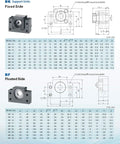 BK and BF support units for SFU1204 Ball Screw CNC Kit With Nut End Supports And Coupler Anti Backlash 12mm Diameter 4mm Lead